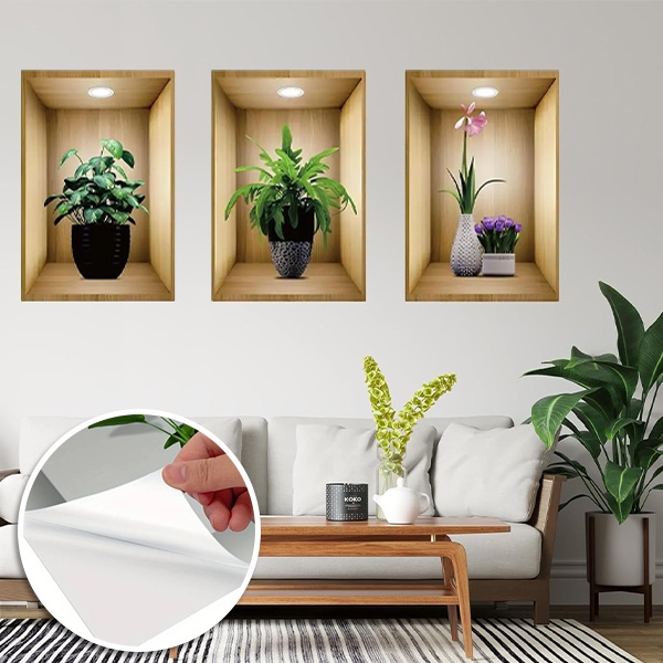 Decorazione adesiva murale 3D (3 pezzi) | VASUART