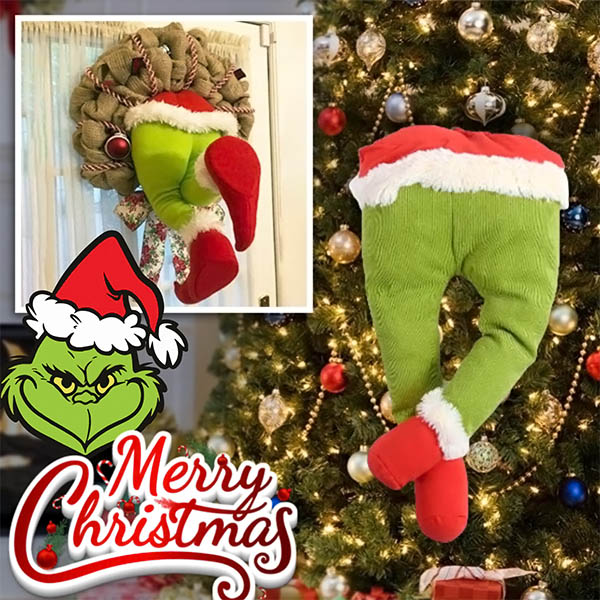 Decorazione natalizia con le gambe del Grinch | ELFLEGS