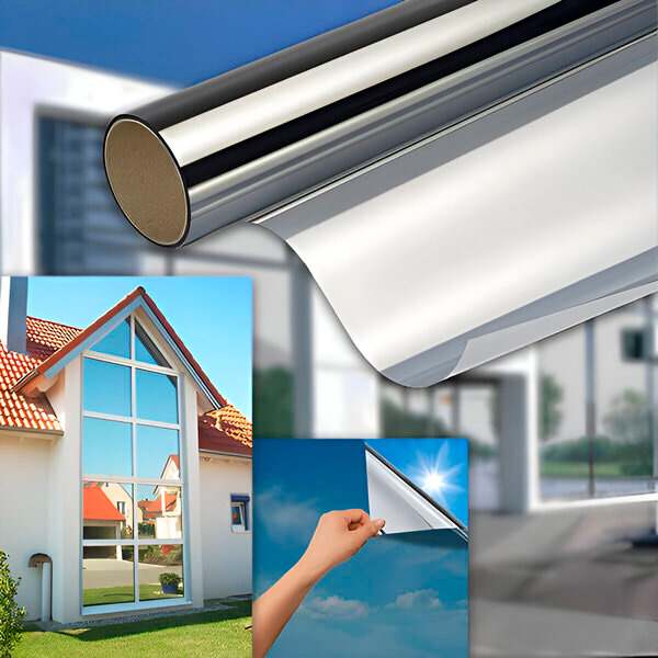 Pellicola a specchio per la privacy delle finestre - 45x200 cm, senza bisogno di attrezzi | FOILBLISS