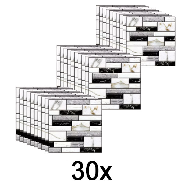 3x Adesivi murali 3D con effetto marmo (10 pz) | MARBLEBLOCKS