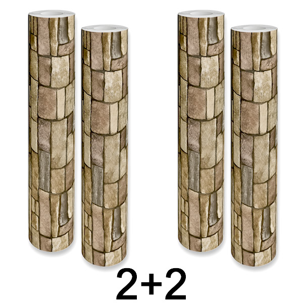 2x 1+1 GRATIS Pannello da Parete Adesivo 3D Effetto Mattone | WALLCORWRAP