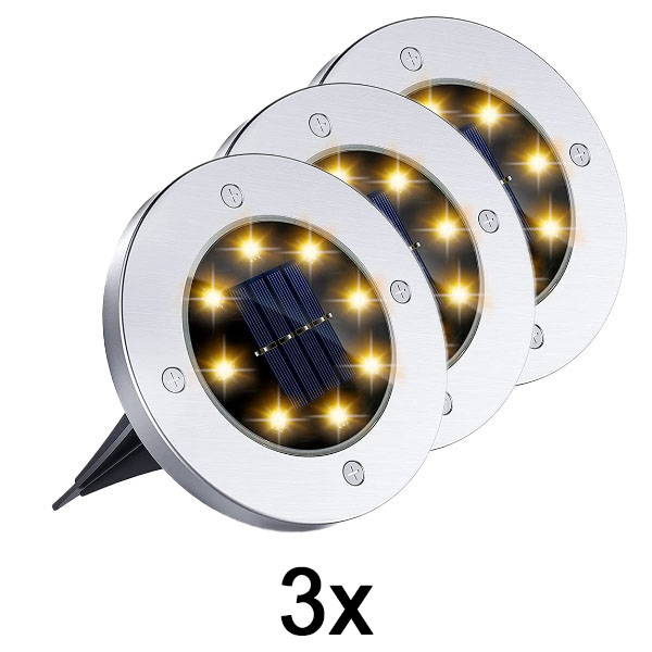 1x Luci solari da terra per uso esterno (3 pz) | LUMIGARD