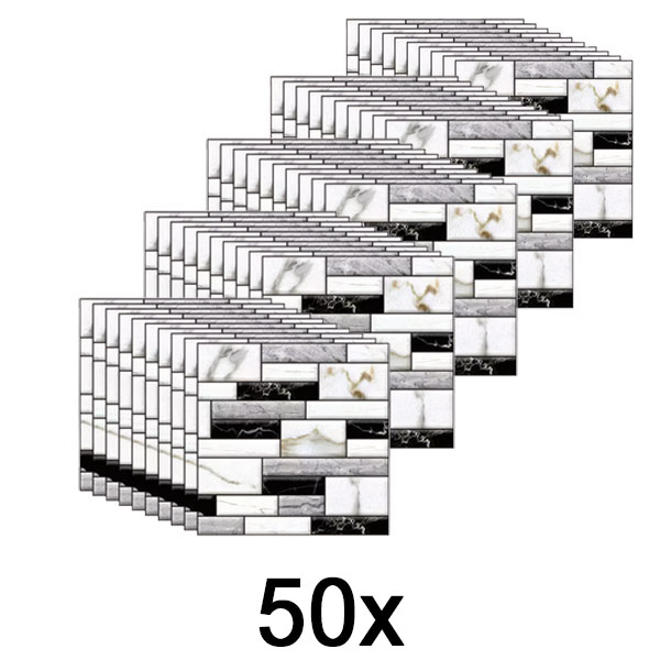 5x Adesivi murali 3D con effetto marmo (10 pz) | MARBLEBLOCKS