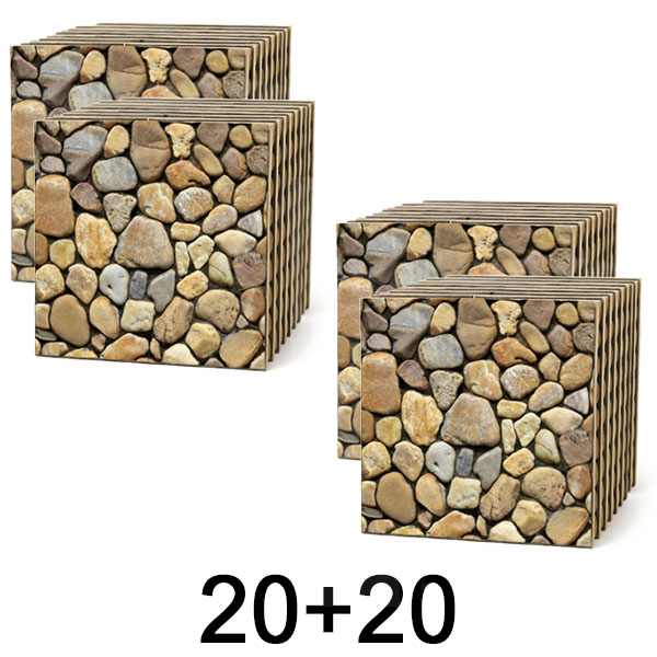 2x Piastrelle da parete 3D effetto pietra – stacca e attacca | STONEBLOCKS 1+1 GRATIS