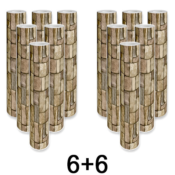 6x 1+1 GRATIS Pannello da Parete Adesivo 3D Effetto Mattone | WALLCORWRAP