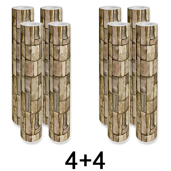 4x 1+1 GRATIS Pannello da Parete Adesivo 3D Effetto Mattone | WALLCORWRAP
