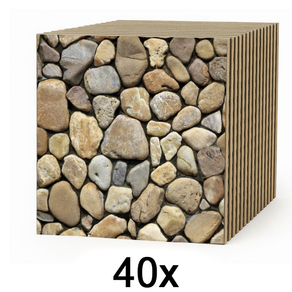 4x Piastrelle da parete 3D effetto pietra – stacca e attacca | STONEBLOCKS