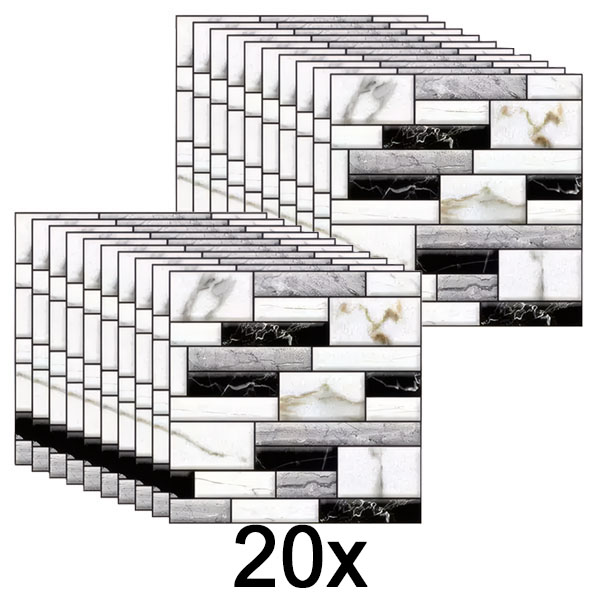 2x Adesivi murali 3D con effetto marmo (10 pz) | MARBLEBLOCKS