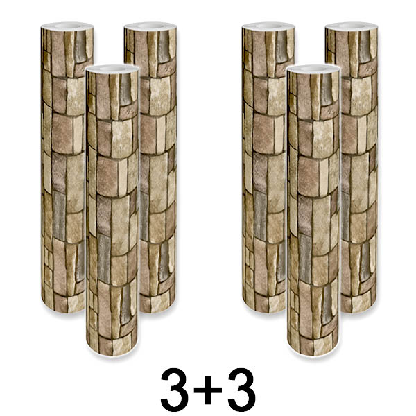 3x 1+1 GRATIS Pannello da Parete Adesivo 3D Effetto Mattone | WALLCORWRAP
