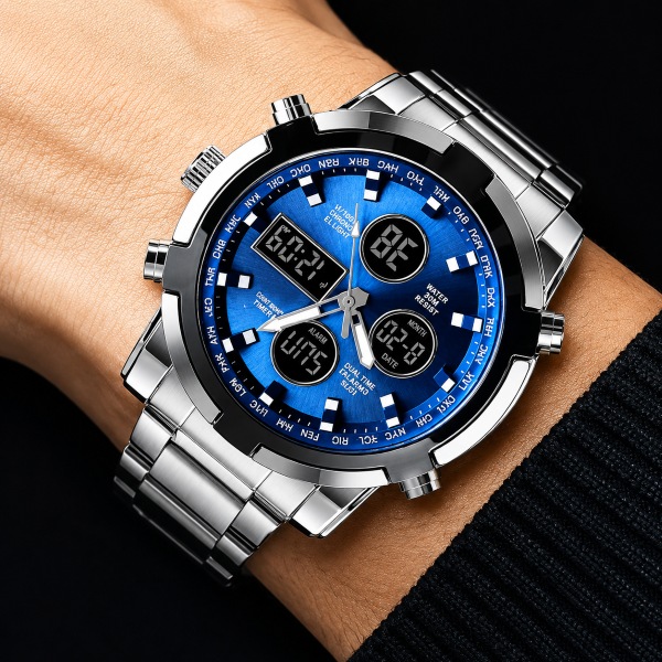 Orologio in acciaio con doppio display | WATCHROX