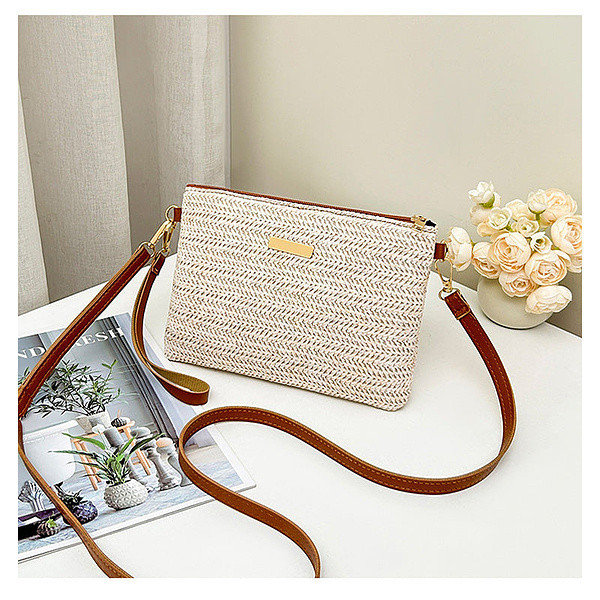 Elegante borsa a tracolla e pochette intrecciata (2 in 1) | WOVELLA